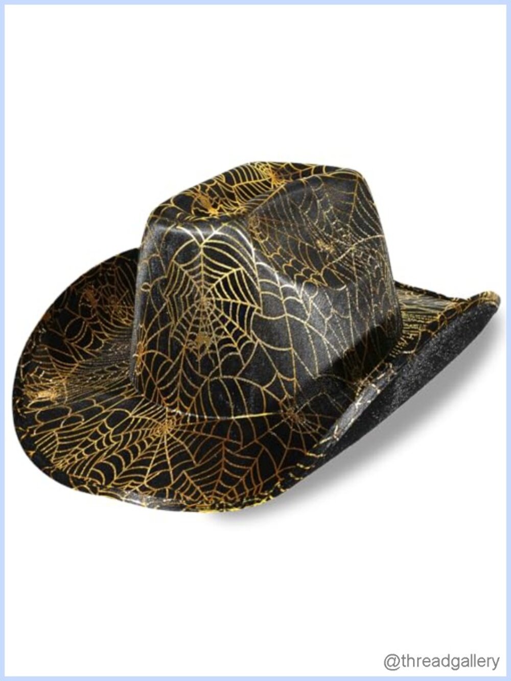 Western Cowboy Hat Gold Spider Web Halloween Costume Accessory